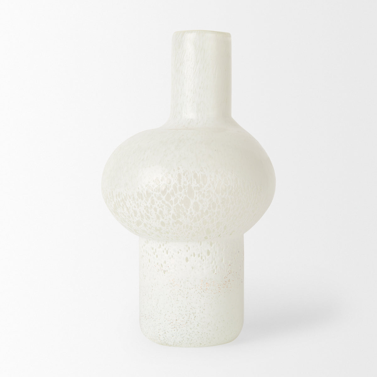 Heket Tall White Glass Vase-Vase-DECOROLALA