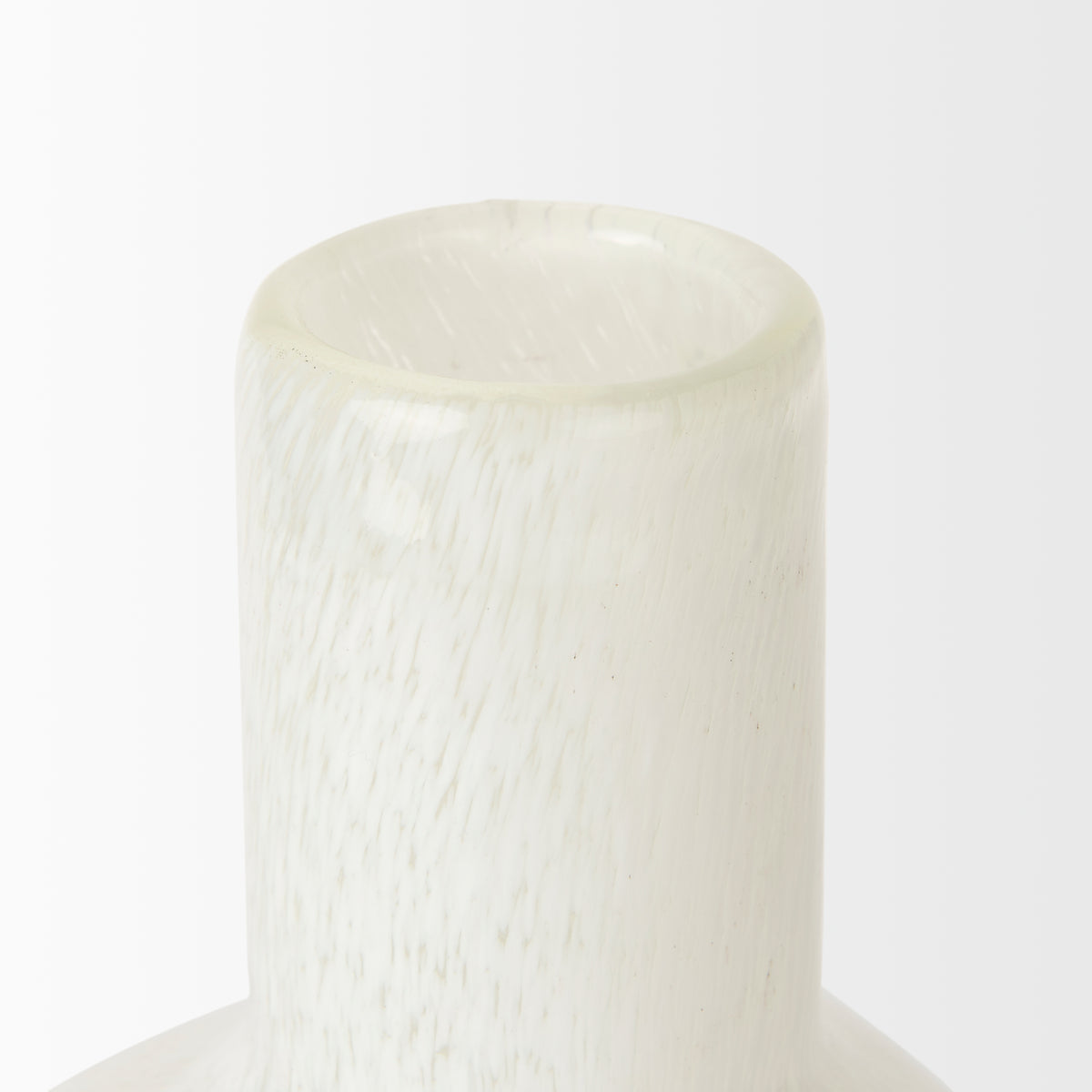 Heket Tall White Glass Vase-Vase-DECOROLALA