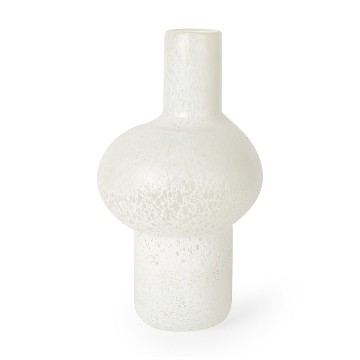 Heket Tall White Glass Vase-Vase-DECOROLALA