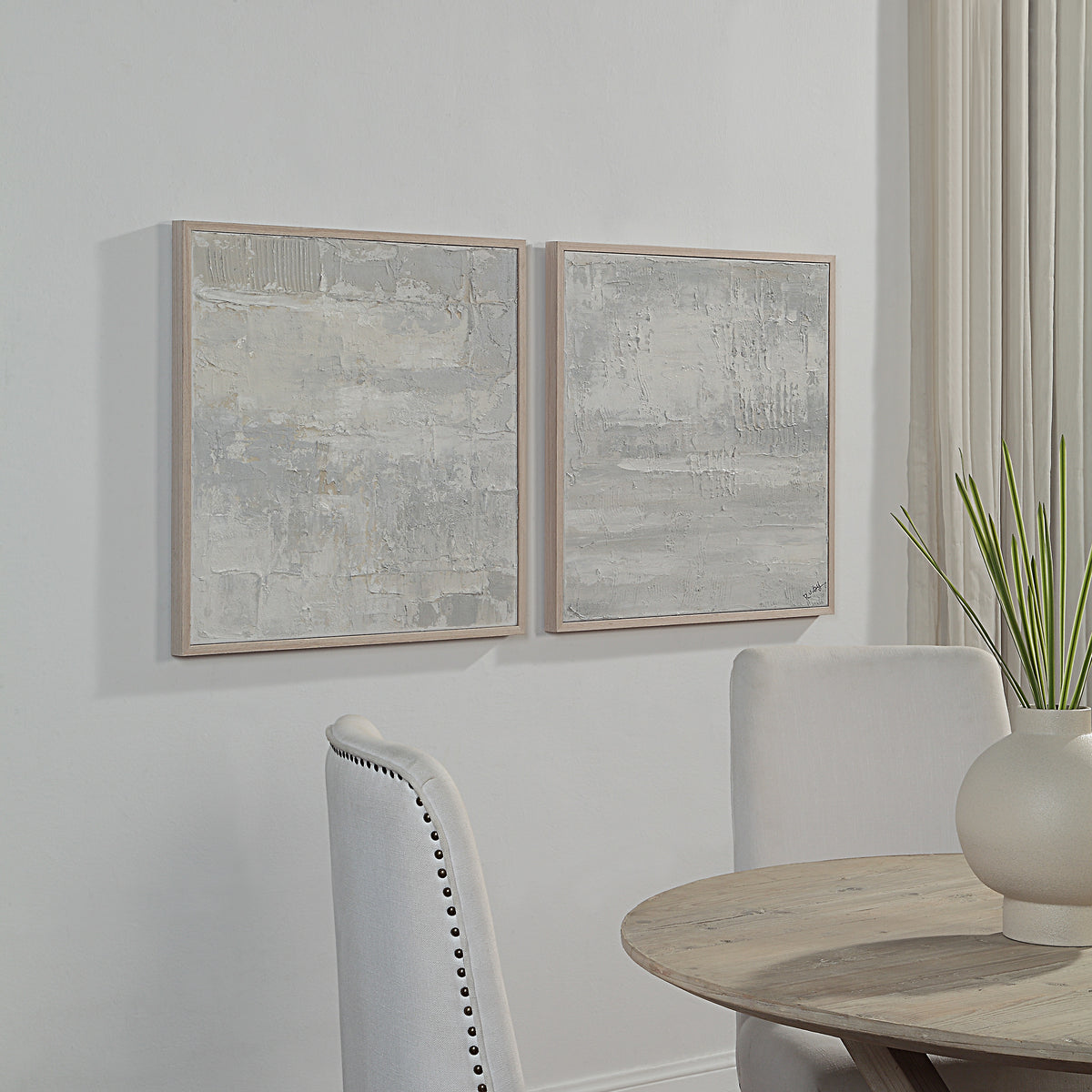 Heleni 30" Wide Canvas Art with Wood Frame, Cream-Canvas Prints-DECOROLALA