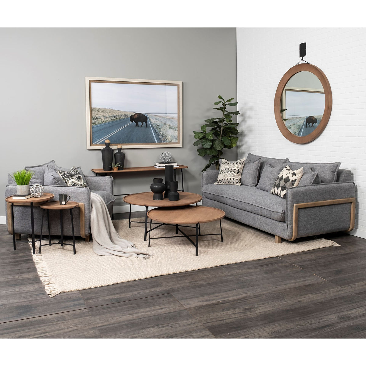 Helios II 60L x 14W x 29H Rectangular Brown Raised Edge Top Console Table-Console Tables-DECOROLALA