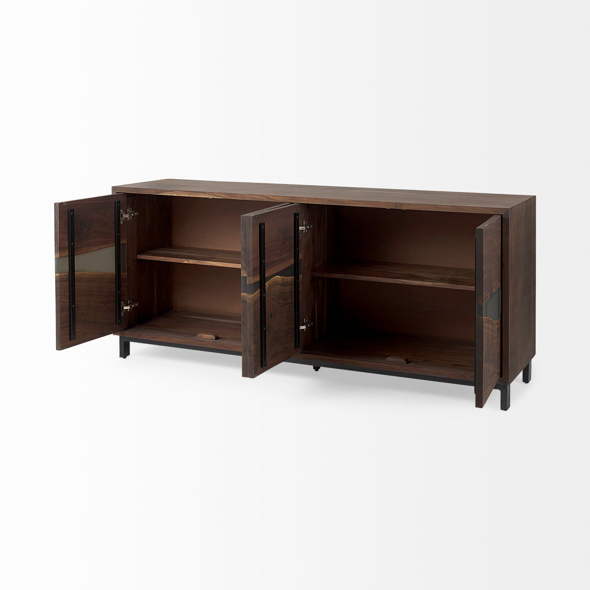 Hemlock 69L x 18W x 30H Brown Wood Sideboard-Sideboards & Buffets-DECOROLALA