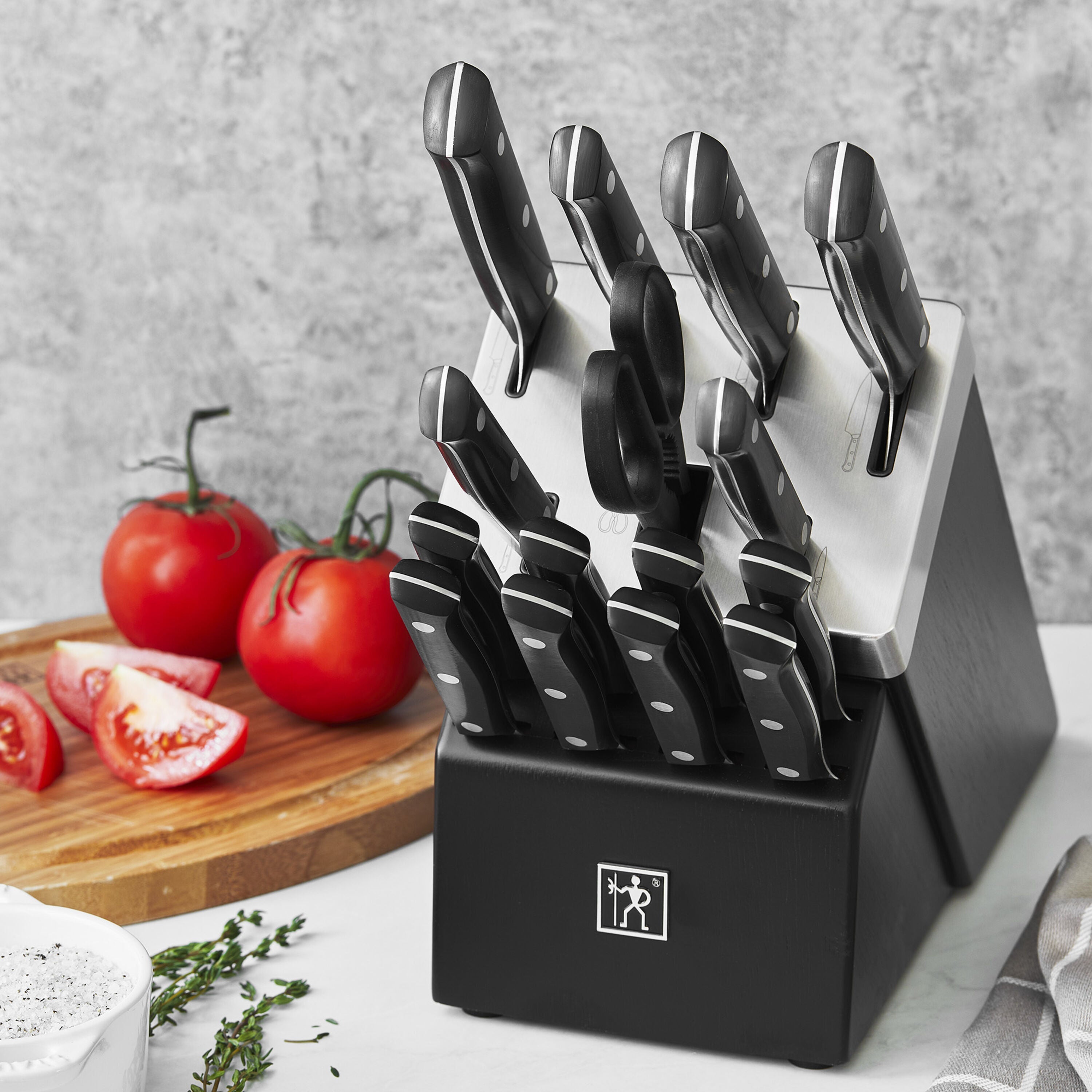Henckels Solution 16 Piece, Knife Block Set, Black-Knife Block-DECOROLALA