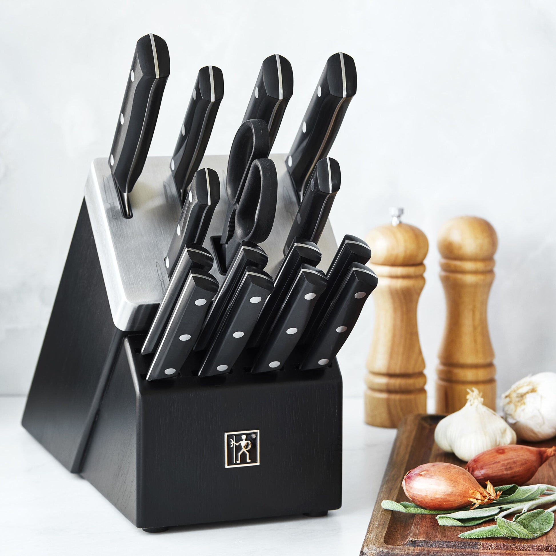 Henckels Solution 16 Piece, Knife Block Set, Black-Knife Block-DECOROLALA