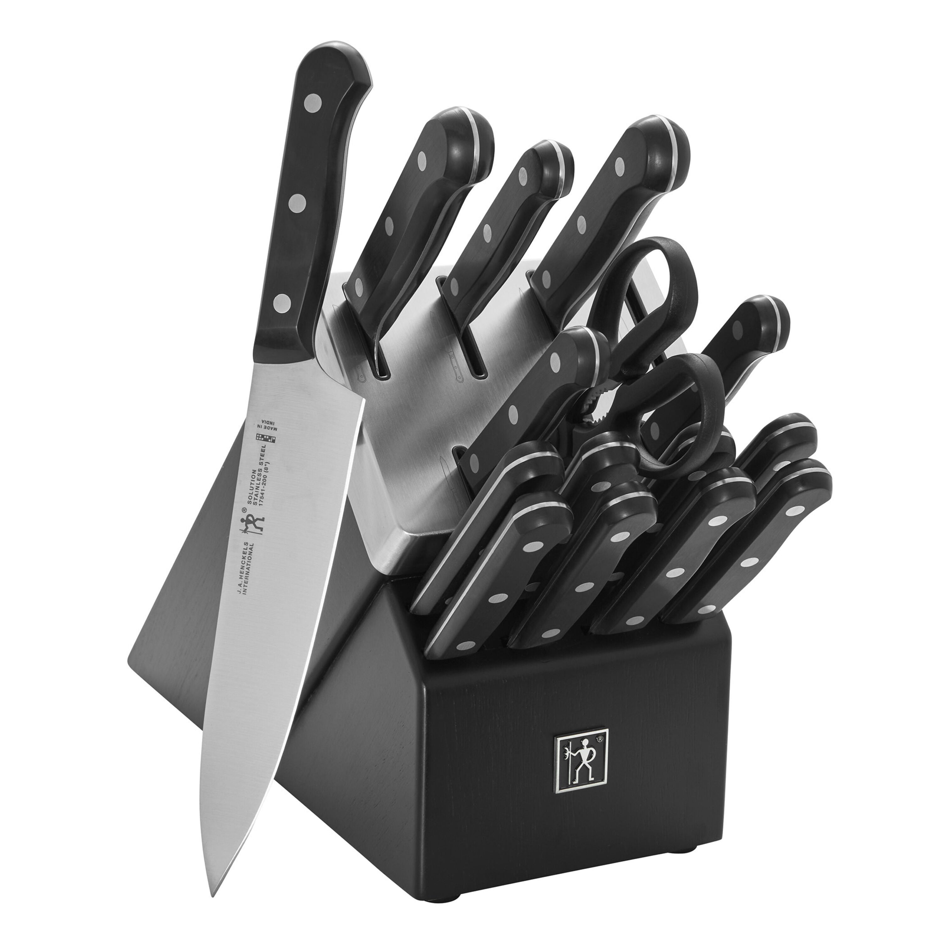 Henckels Solution 16 Piece, Knife Block Set, Black-Knife Block-DECOROLALA