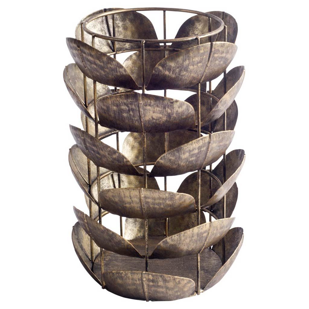 Henley I Small Bronze Metal Decorative Table Candle Holder-Table Candle Holders-DECOROLALA
