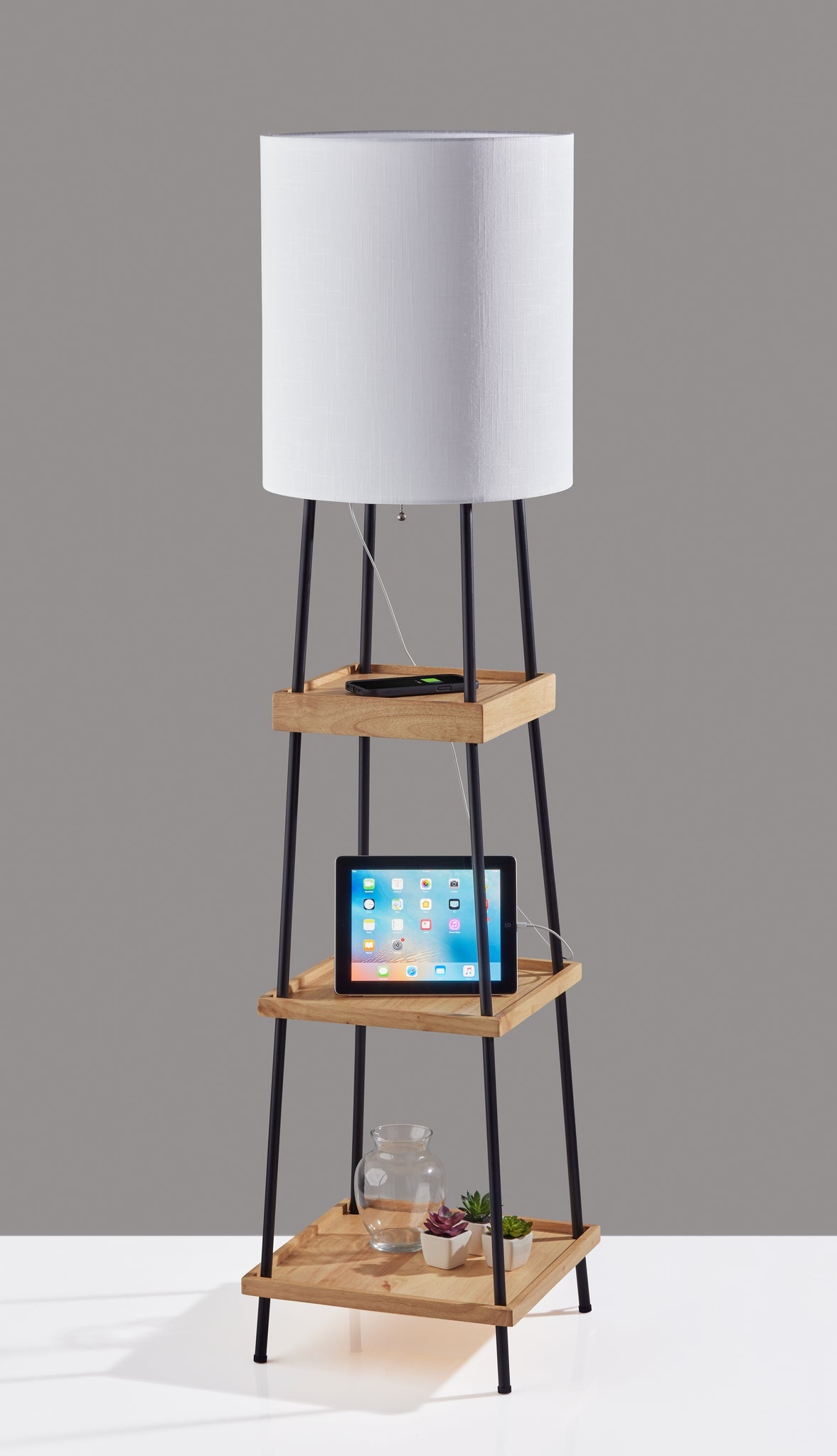 Henry AdessoCharge Shelf Floor Lamp- Natural-Lighting-DECOROLALA