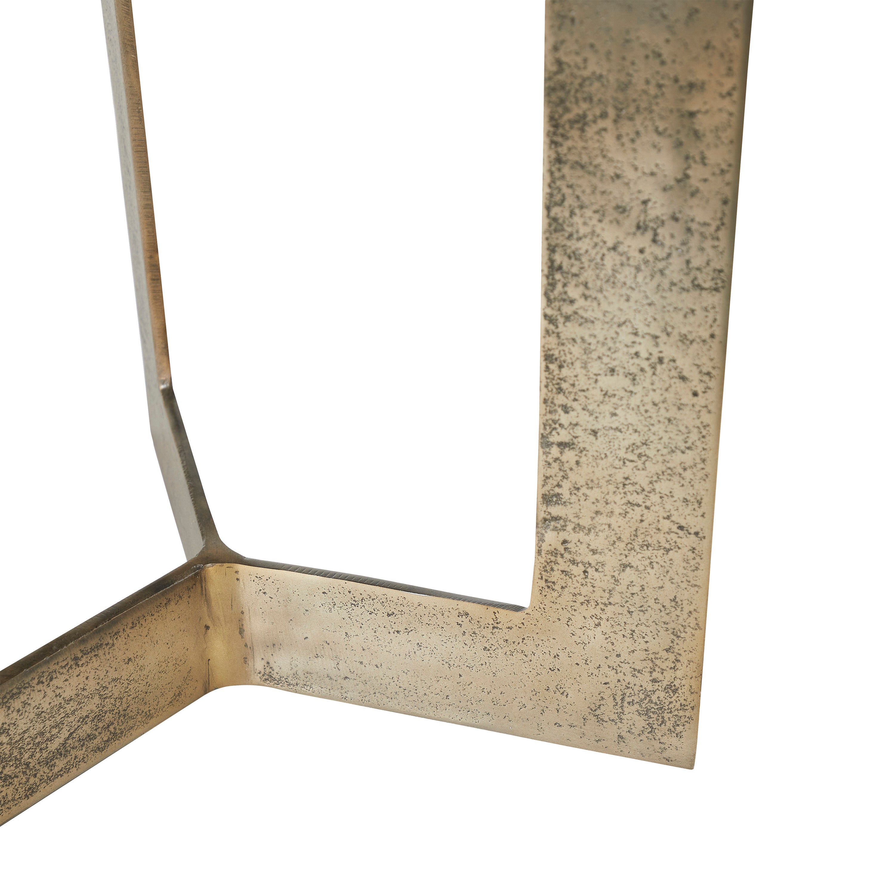 Hera Indoor Cast Aluminum Side Table, Antique Brass-End Table-DECOROLALA