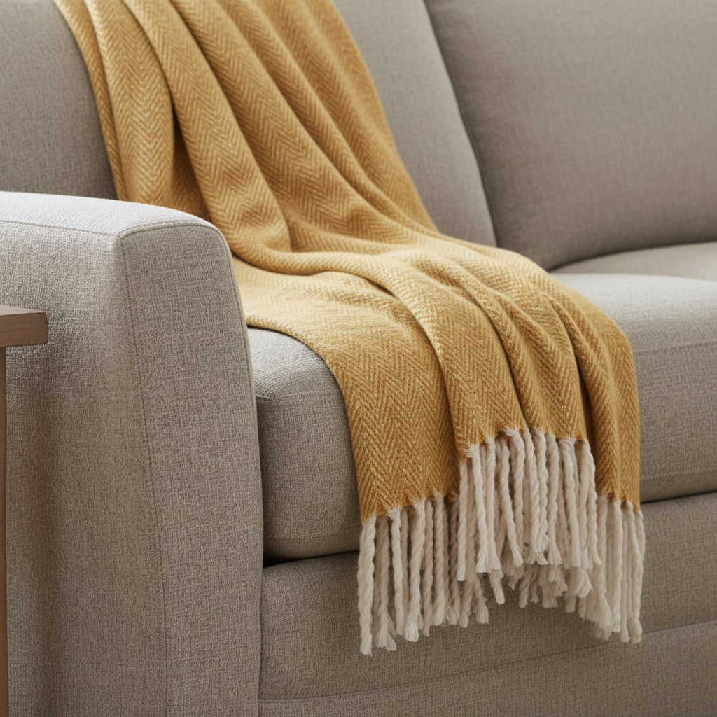 Herringbone Knit Throw Blanket-Throw Blankets-DECOROLALA