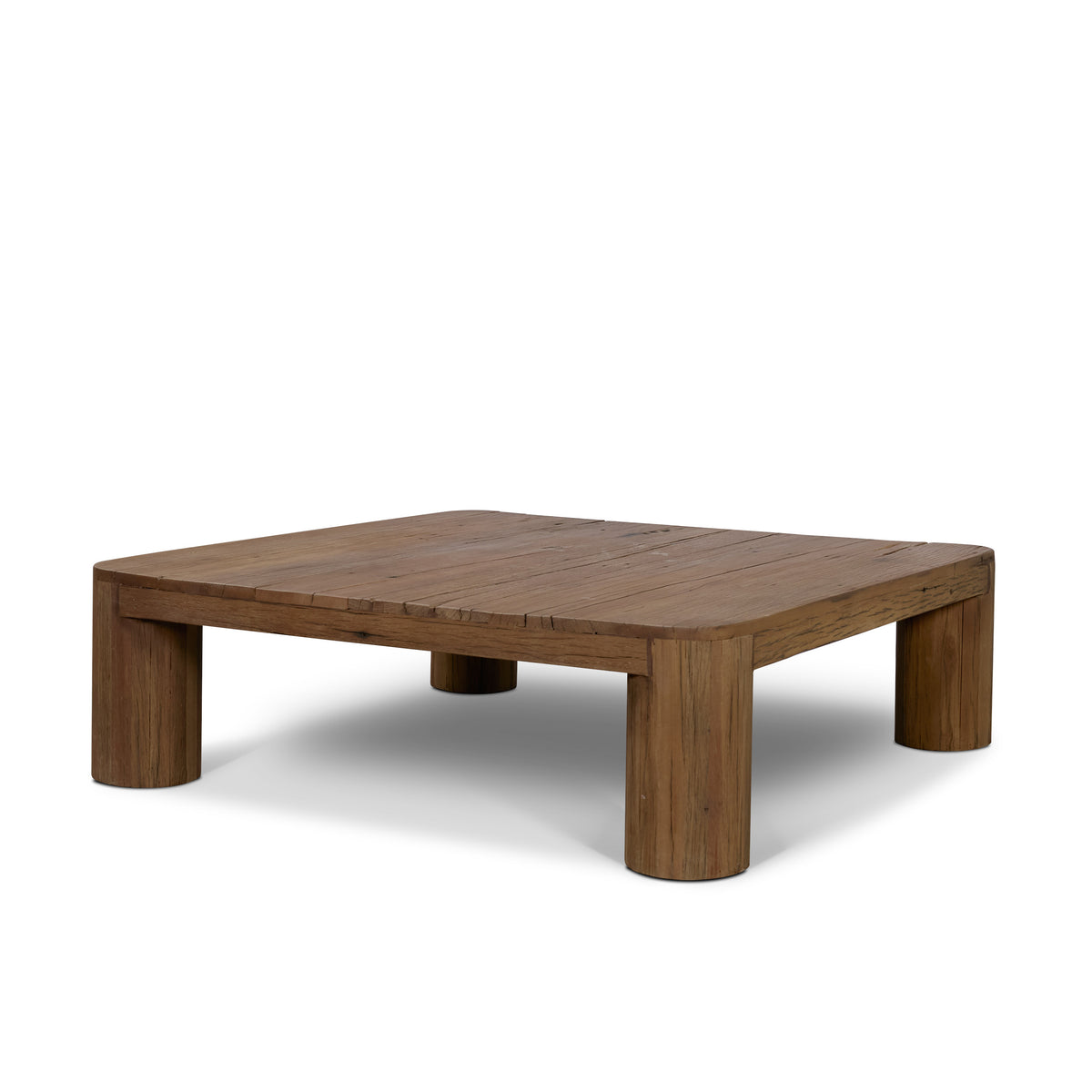 Hewitt Square Smooth Reclaimed Wood Coffee Table-Coffee Tables-DECOROLALA