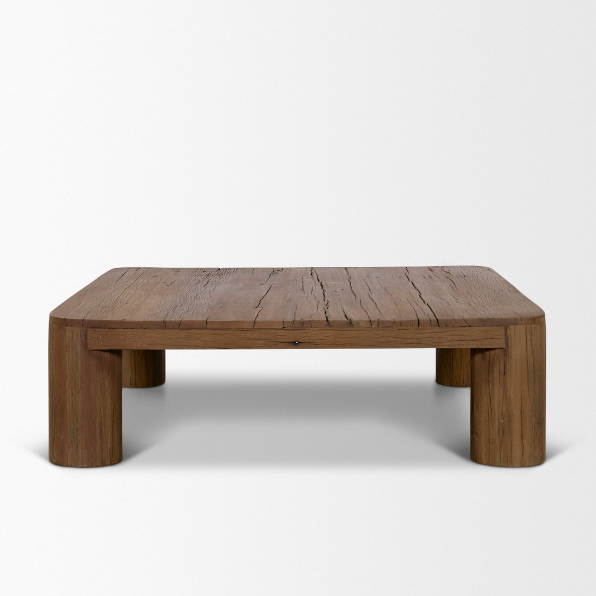 Hewitt Square Smooth Reclaimed Wood Coffee Table-Coffee Tables-DECOROLALA