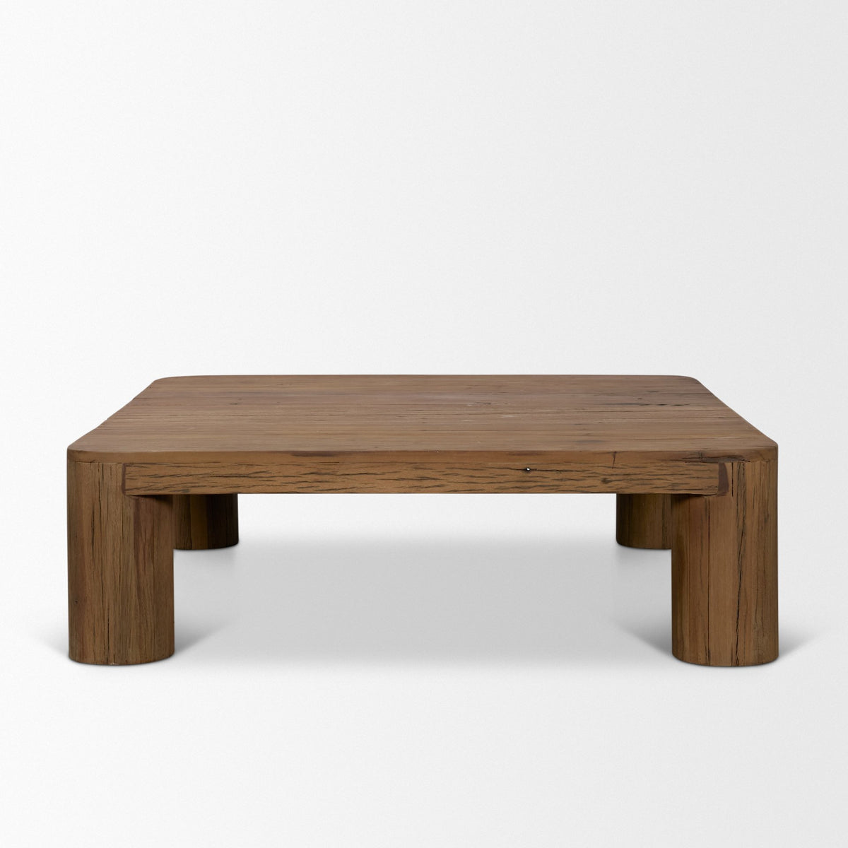 Hewitt Square Smooth Reclaimed Wood Coffee Table-Coffee Tables-DECOROLALA