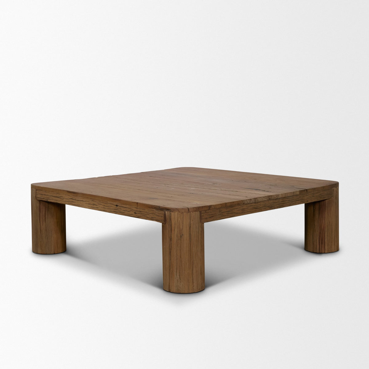 Hewitt Square Smooth Reclaimed Wood Coffee Table-Coffee Tables-DECOROLALA