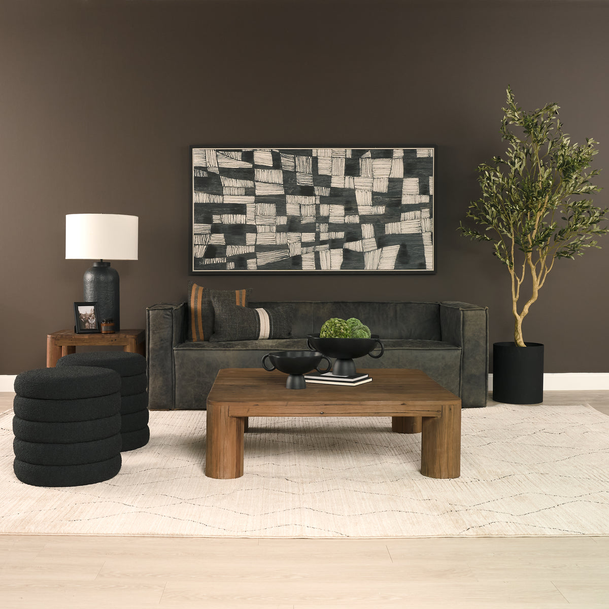 Hewitt Square Smooth Reclaimed Wood Coffee Table-Coffee Tables-DECOROLALA