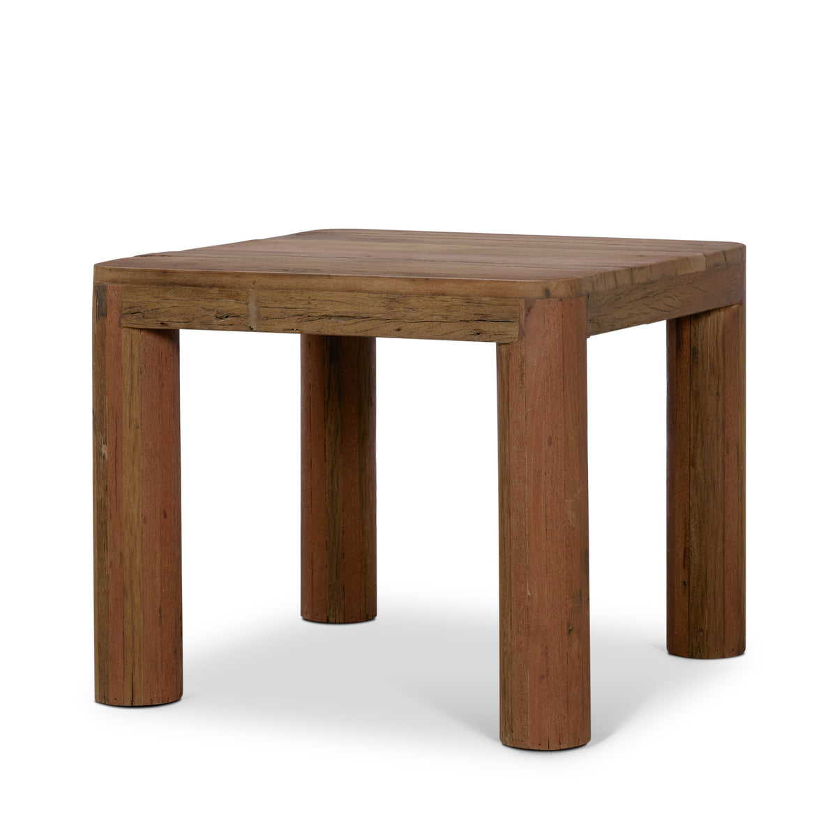 Hewitt Square Smooth Reclaimed Wood Side Table-End and Side Tables-DECOROLALA