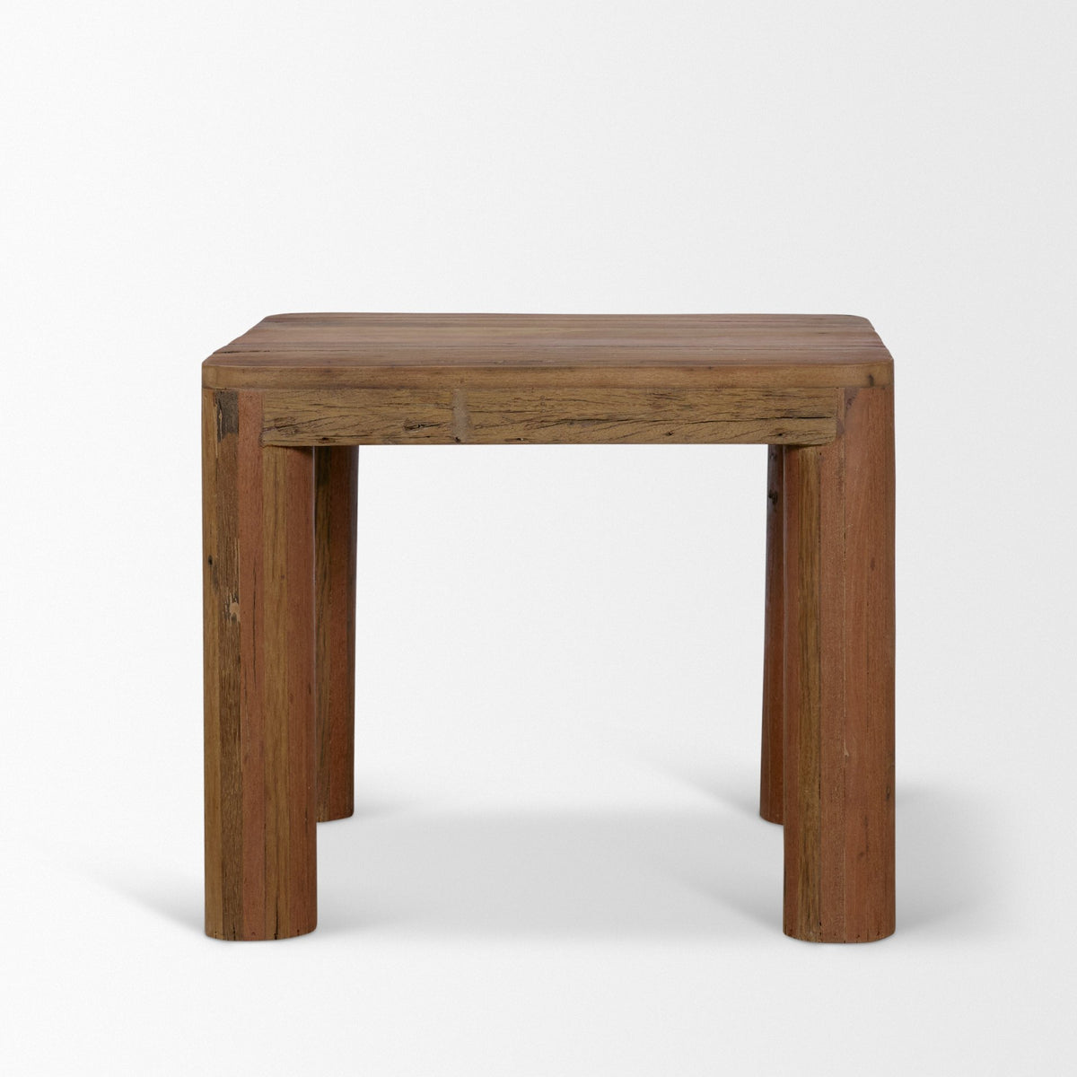 Hewitt Square Smooth Reclaimed Wood Side Table-End and Side Tables-DECOROLALA