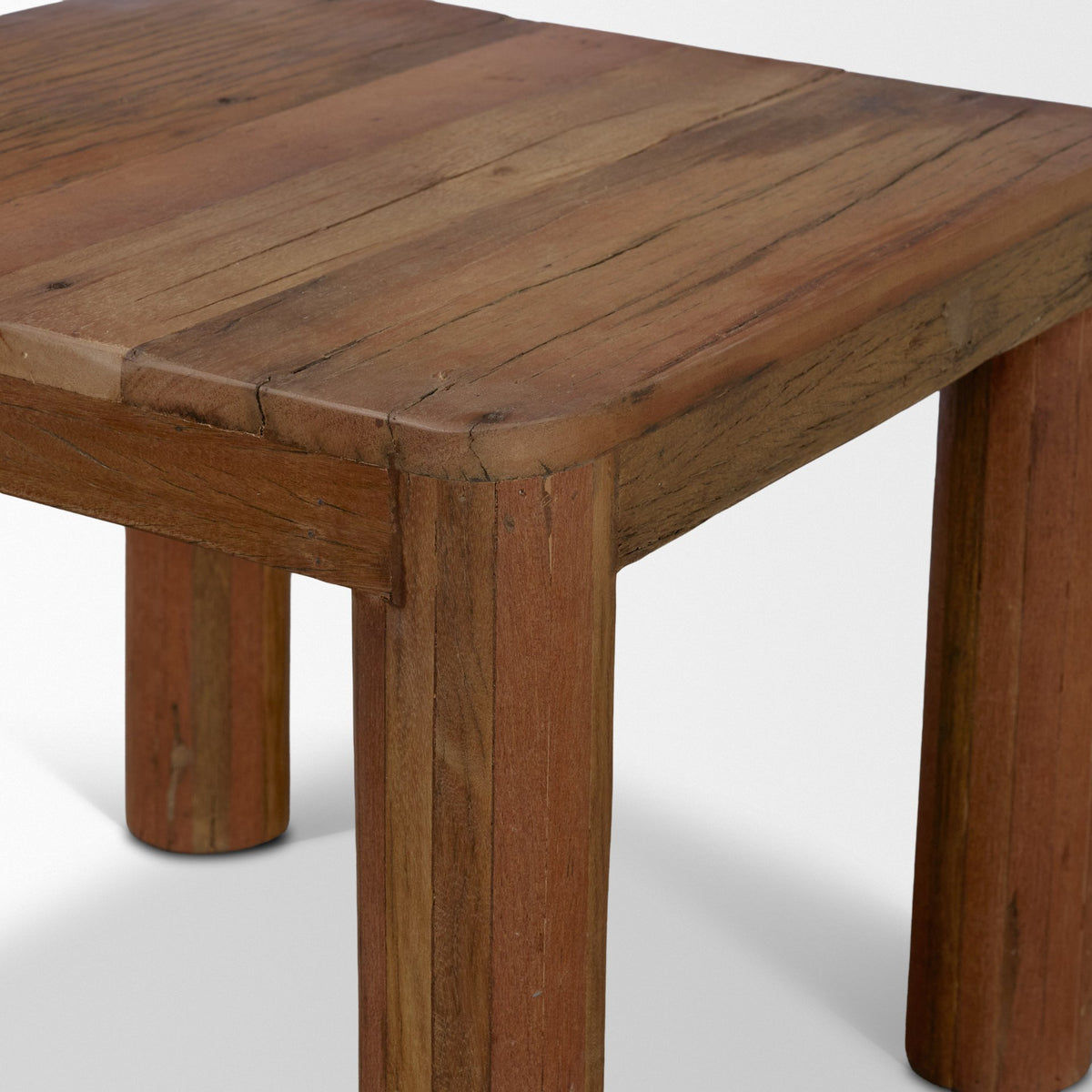 Hewitt Square Smooth Reclaimed Wood Side Table-End and Side Tables-DECOROLALA