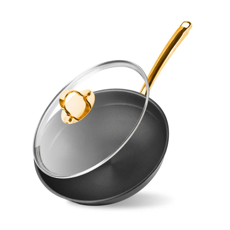 New Pure Titanium Non-Coated Non-Stick Frying Pan Household Cooking Pan Kitchen Induction Cooker Gas Stove Cookware Set
