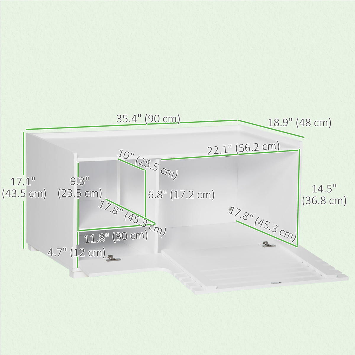 Hidden Cat Litter Box Enclosure Furniture - White MDF Side Table-Cats-DECOROLALA