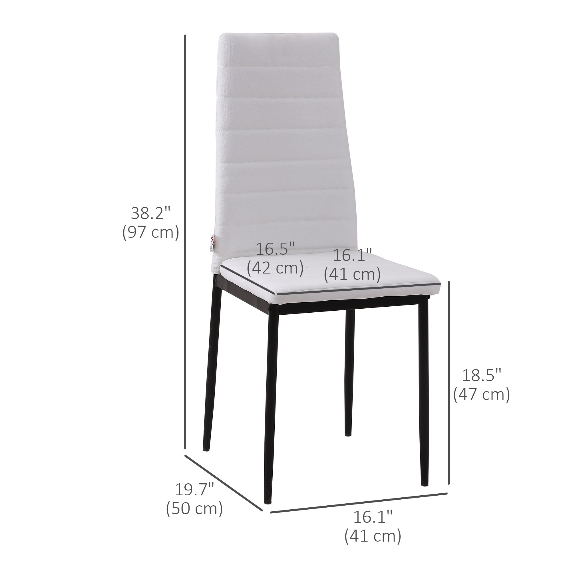 High Back Dining Chairs - Set of 4, White Linen Fabric Modern-Home Furnishings > Kitchen & Dining Furniture > Dining Chairs-DECOROLALA
