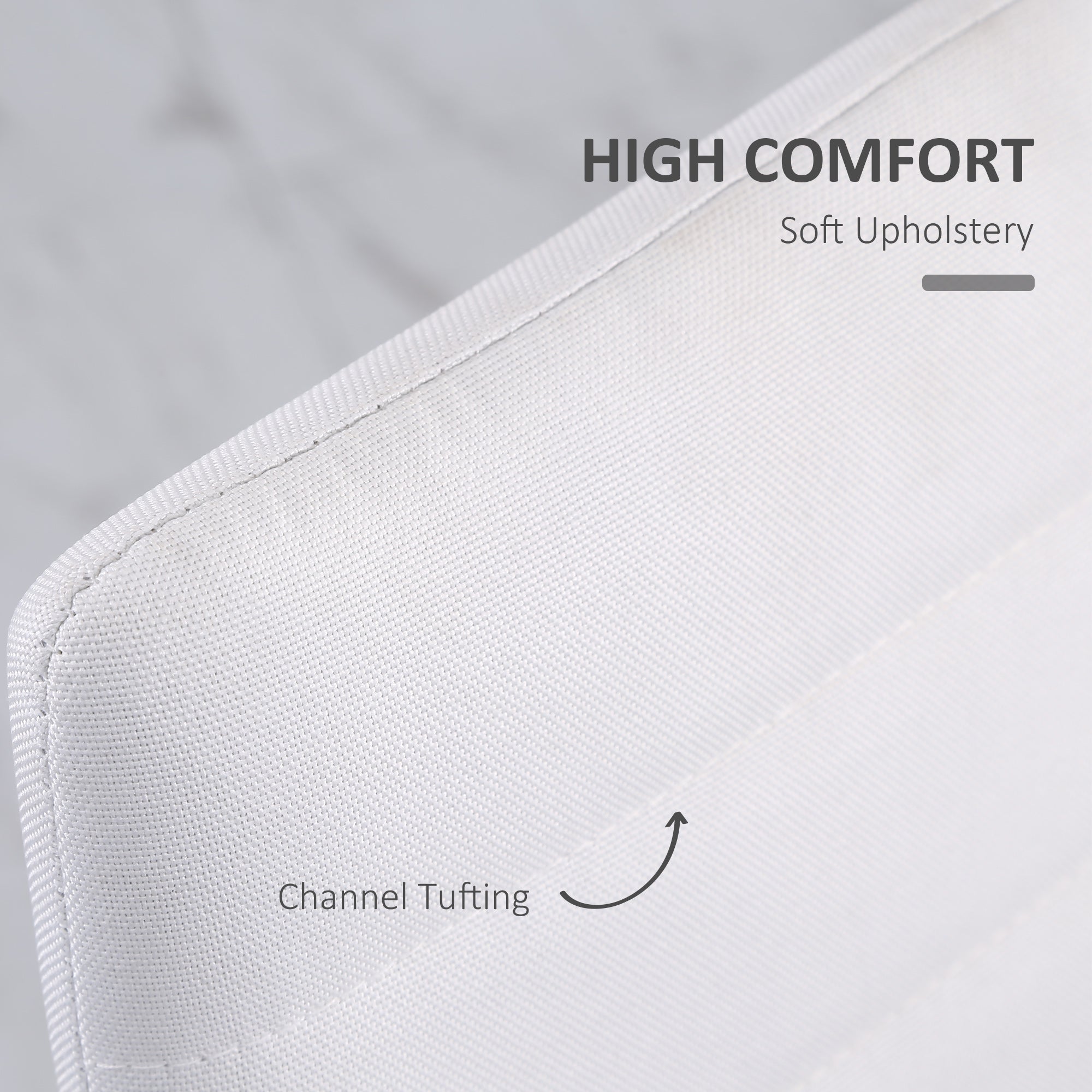 High Back Dining Chairs - Set of 4, White Linen Fabric Modern-Home Furnishings > Kitchen & Dining Furniture > Dining Chairs-DECOROLALA