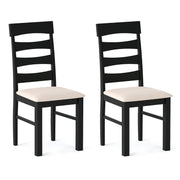 High Back Dining Room Chairs Set of 2 with Padded Seat-Black-Dining Chairs-DECOROLALA