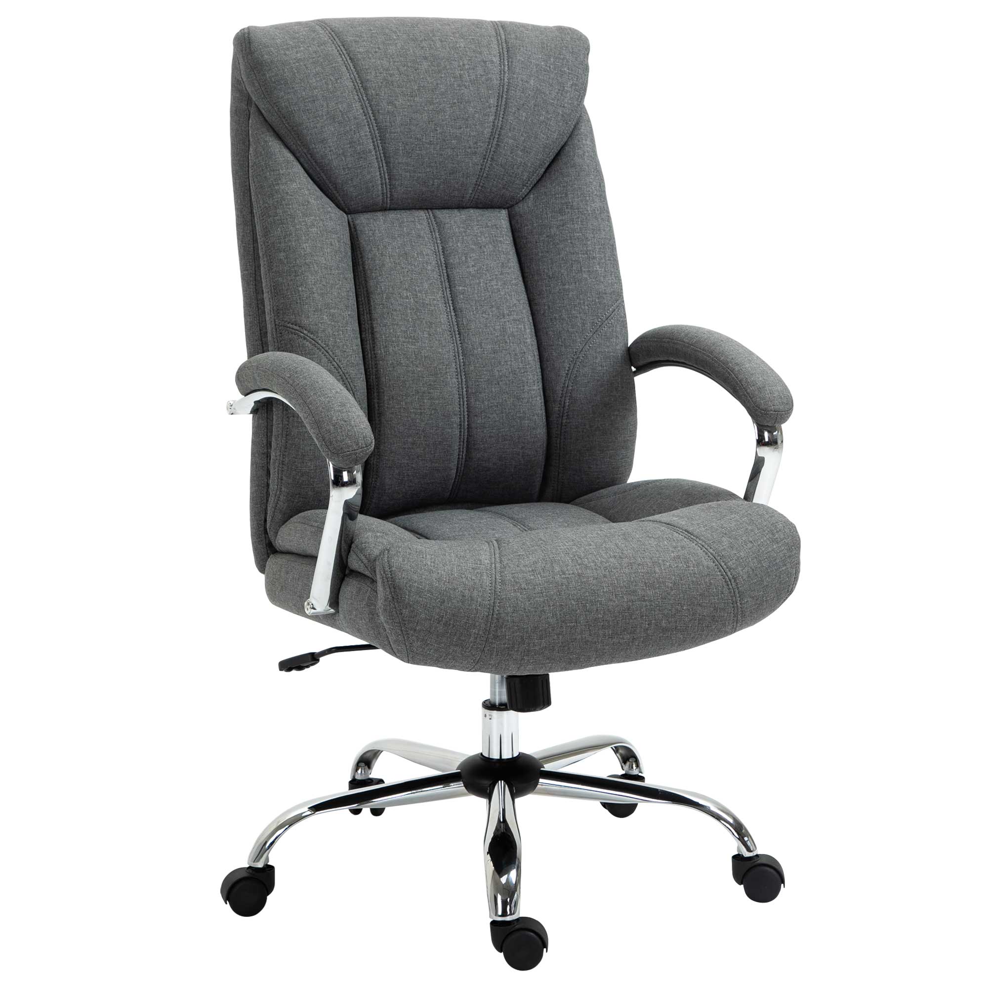 High Back Ergonomic Linen Office Chair - Grey-Office Products > Office Furniture > Office Chairs > Executive & Manager Chairs-DECOROLALA