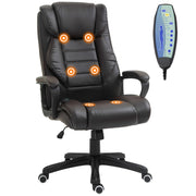 High Back Executive Massage Office Chair - Brown PU Leather-Office Products > Office Furniture > Office Chairs > Massage Chairs-DECOROLALA