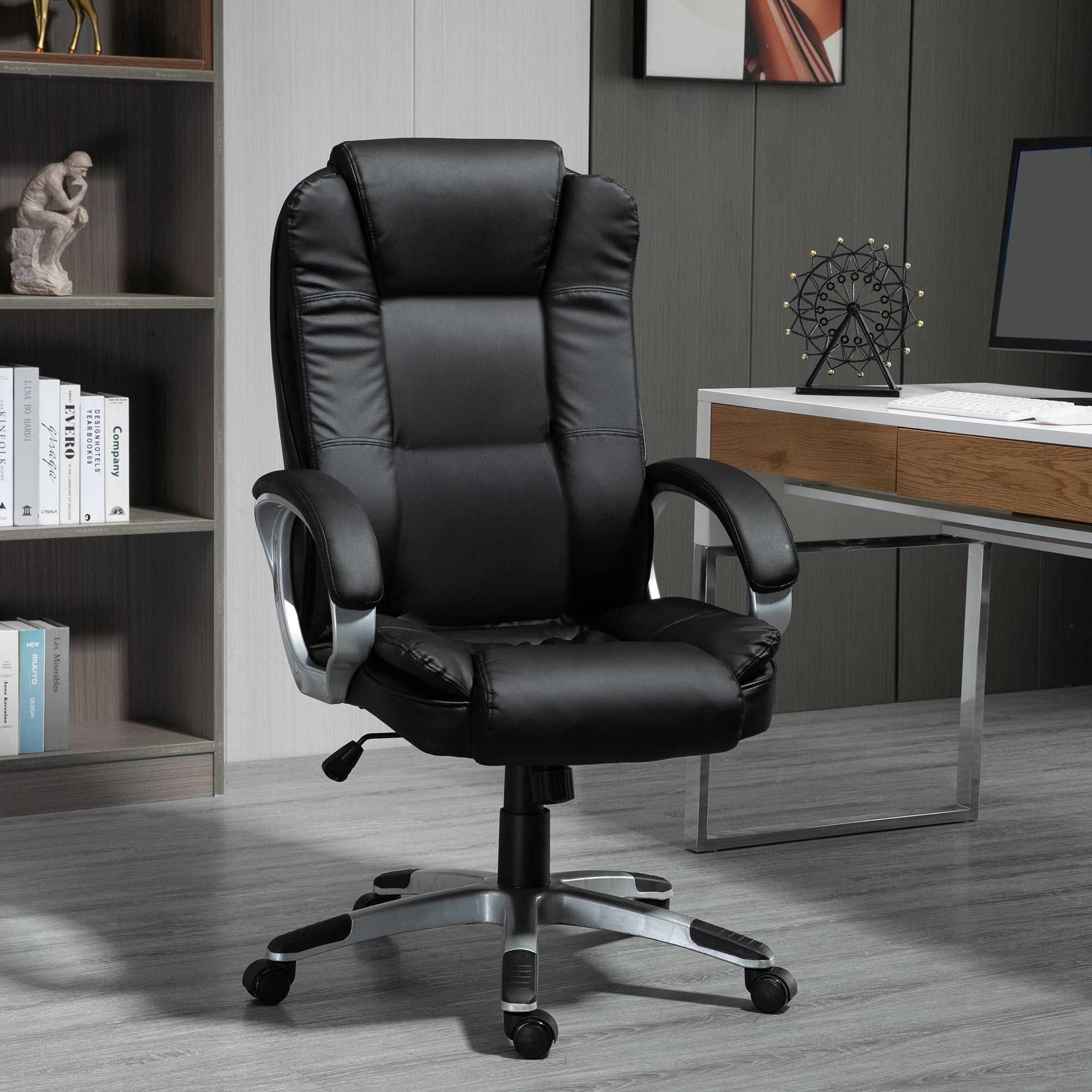 High Back Executive Office Chair Black-DECOROLALA