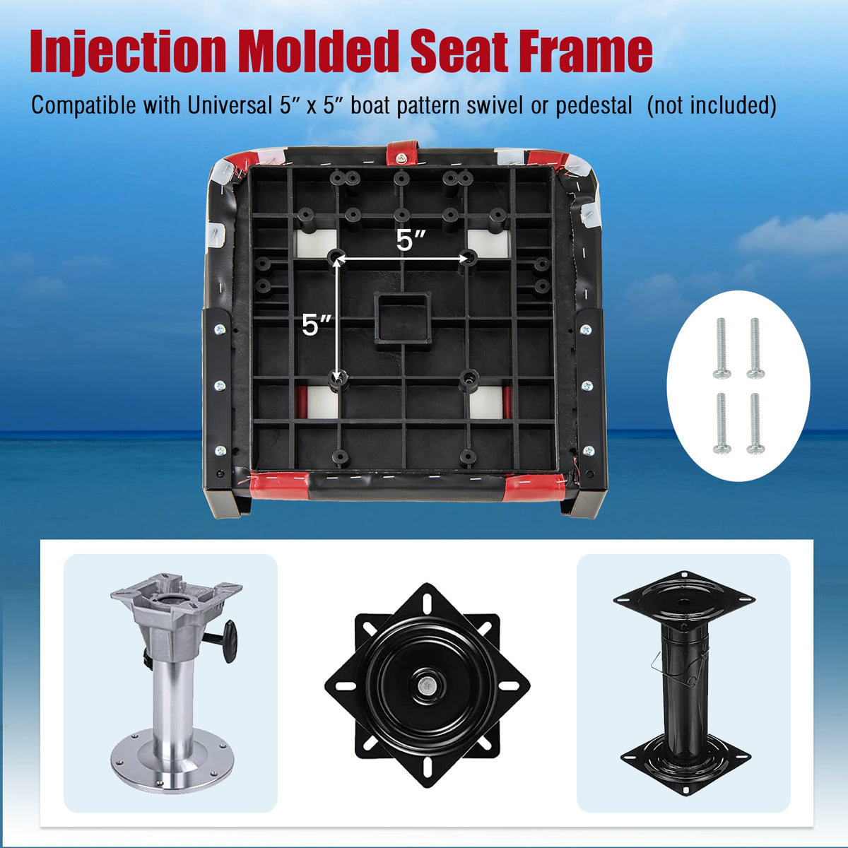 High Back Folding Boat Seats with Sponge Cushions and Flexible Hinges-Swimming-DECOROLALA