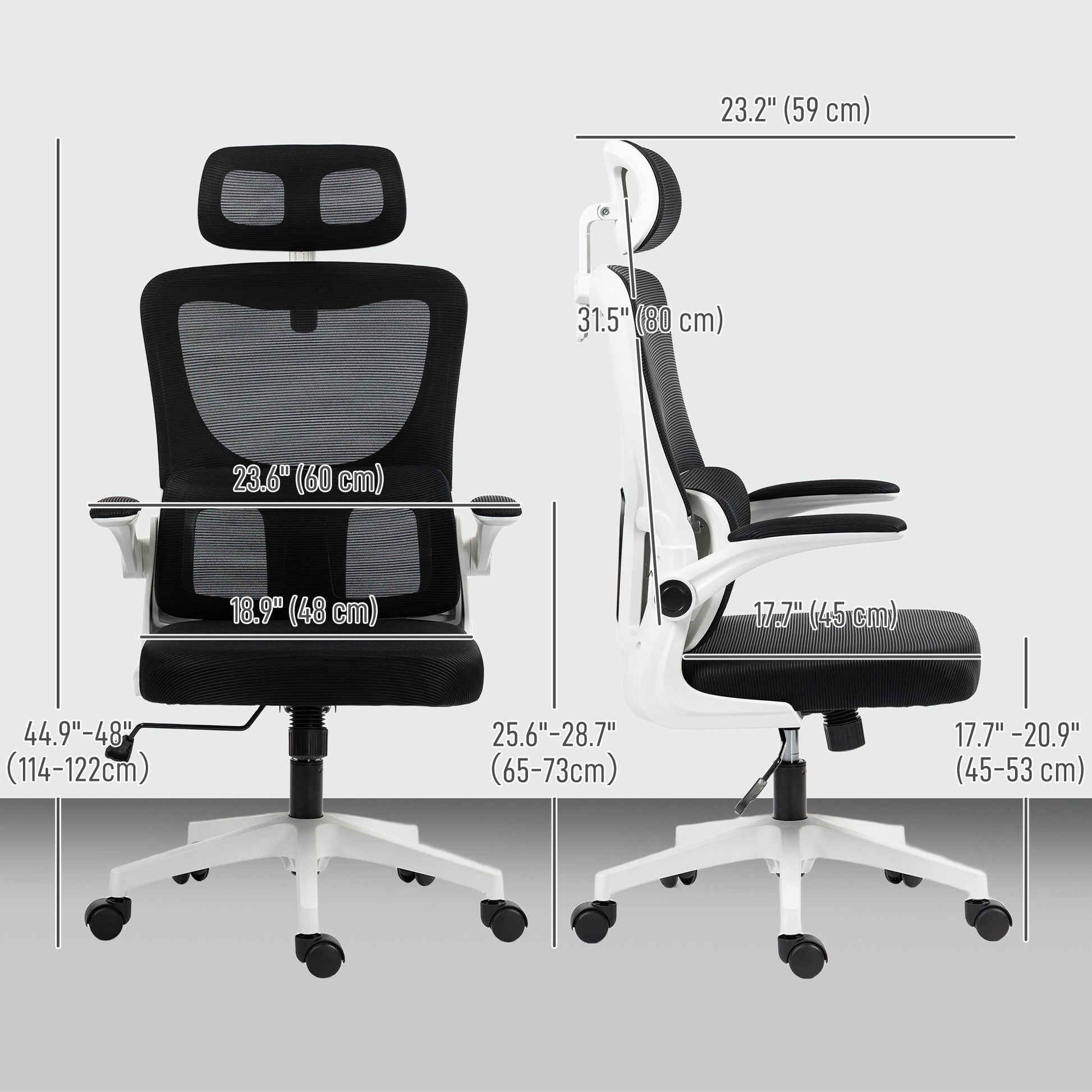 High Back Mesh Office Chair - Black Lumbar Support-Office Products > Office Furniture > Office Chairs > Task Chairs-DECOROLALA