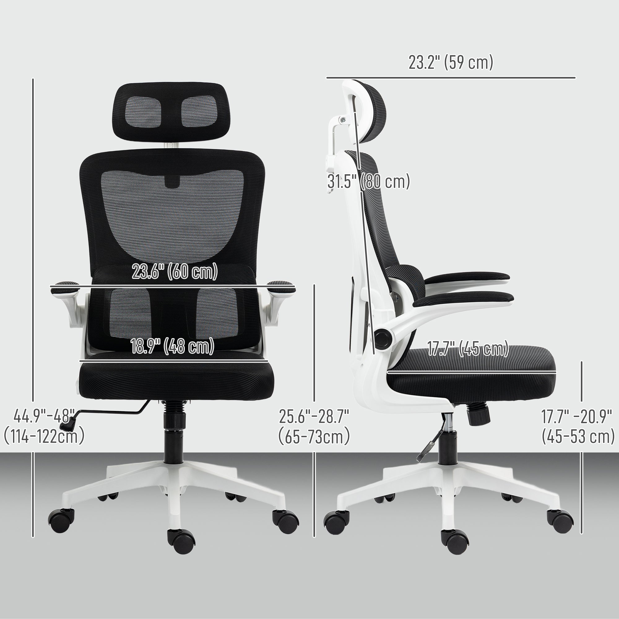 High Back Mesh Office Chair - Black Lumbar Support-Office Products > Office Furniture > Office Chairs > Task Chairs-DECOROLALA