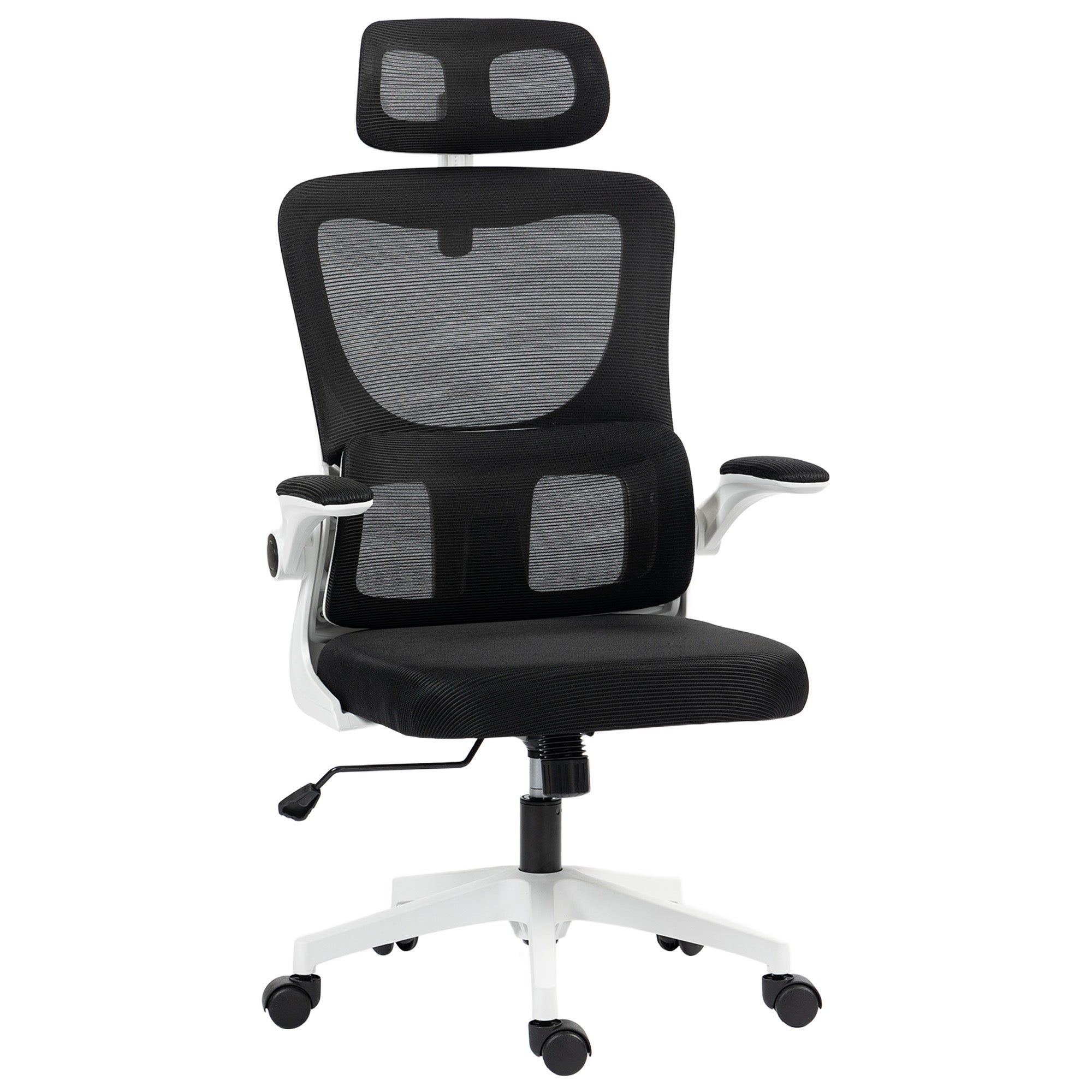 High Back Mesh Office Chair - Black Lumbar Support-Office Products > Office Furniture > Office Chairs > Task Chairs-DECOROLALA