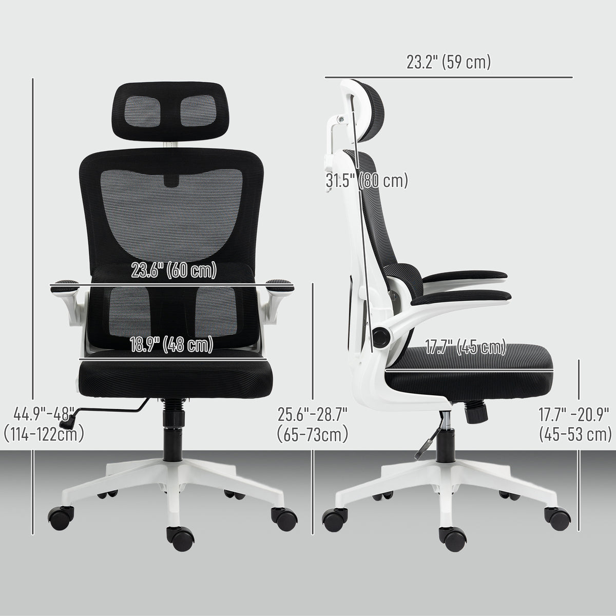 High Back Mesh Office Chair - Black Lumbar Support-Task Chairs-DECOROLALA
