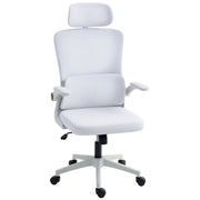 High Back Mesh Office Chair - Cream White Adjustable Height-Office Products > Office Furniture > Office Chairs-DECOROLALA