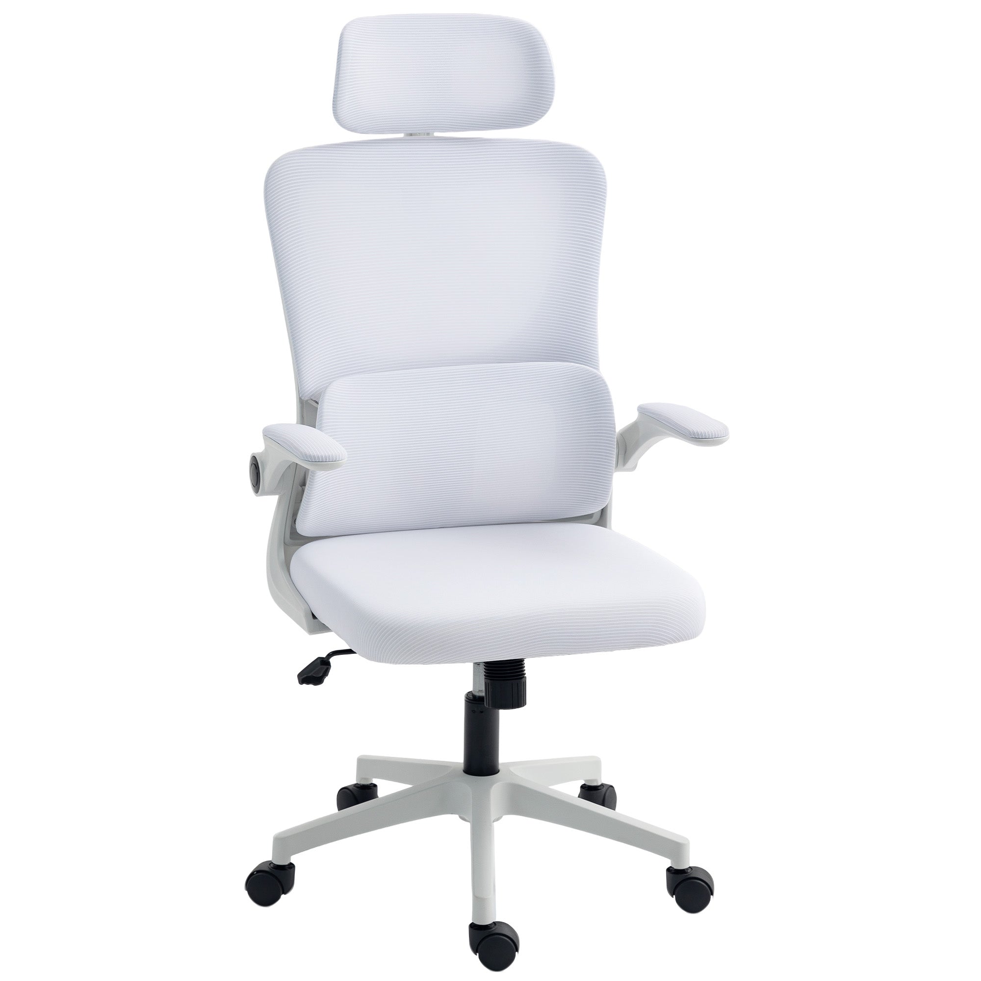 High Back Mesh Office Chair - Cream White Adjustable Height-Office Products > Office Furniture > Office Chairs-DECOROLALA
