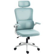 High Back Mesh Office Chair - Light Blue Lumbar Support-Office Products > Office Furniture > Office Chairs-DECOROLALA