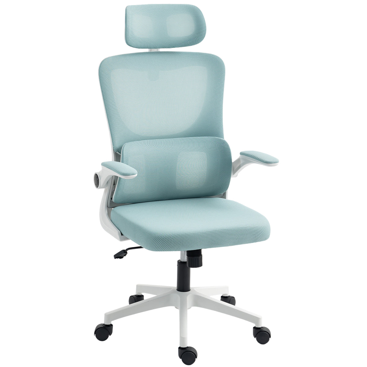 High Back Mesh Office Chair - Light Blue Lumbar Support-Office Products > Office Furniture > Office Chairs-DECOROLALA