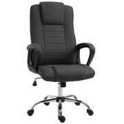 High Back Office Chair - Charcoal Grey Linen-Feel Fabric-Office Products > Office Furniture > Office Chairs > Executive & Manager Chairs-DECOROLALA