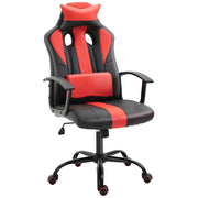 High Back Racing Style Gaming Chair - Red PU Leather-Office Products > Office Furniture > Office Chairs > Video Game Chairs-DECOROLALA