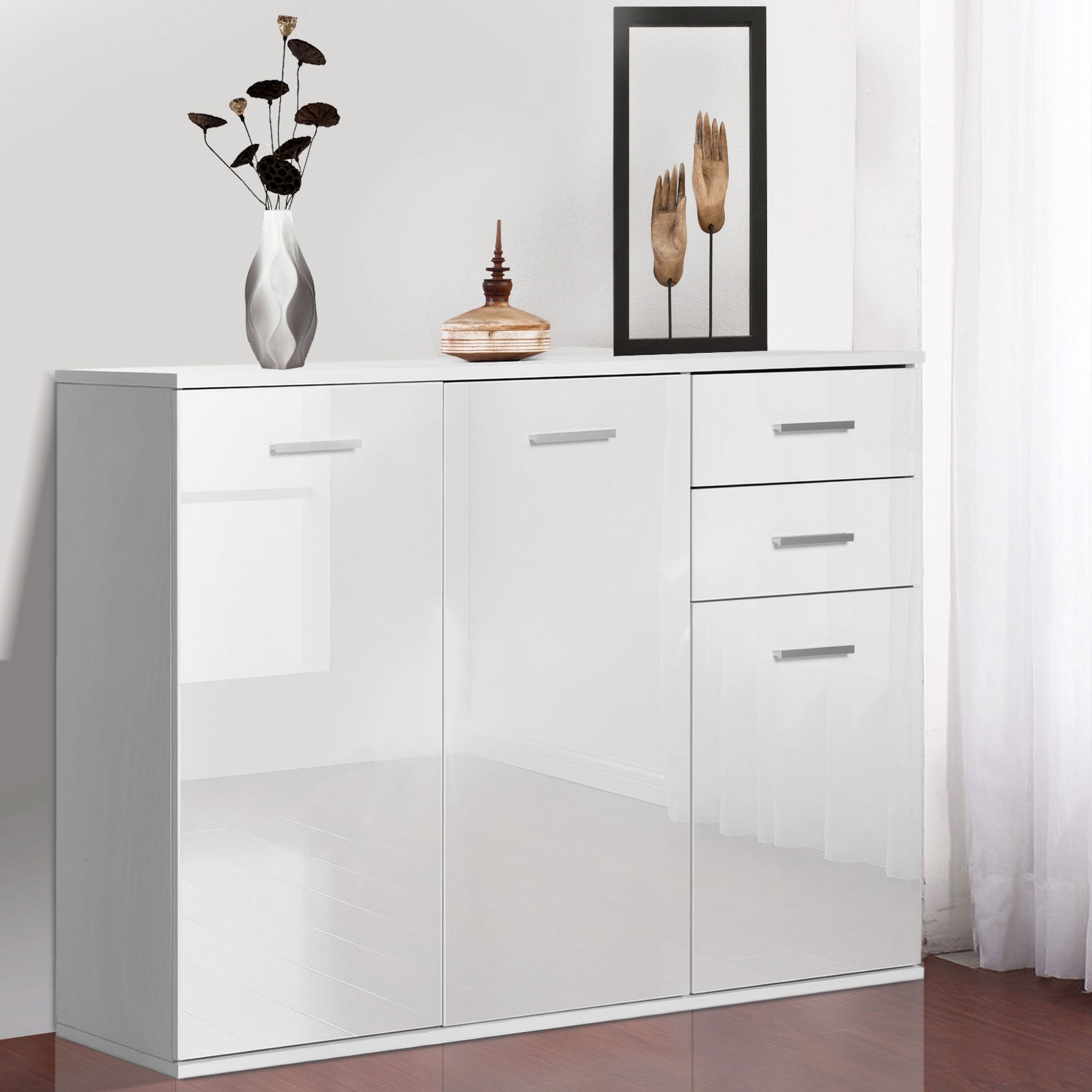 High Gloss Sideboard - White 2 Drawer 3 Door-DECOROLALA