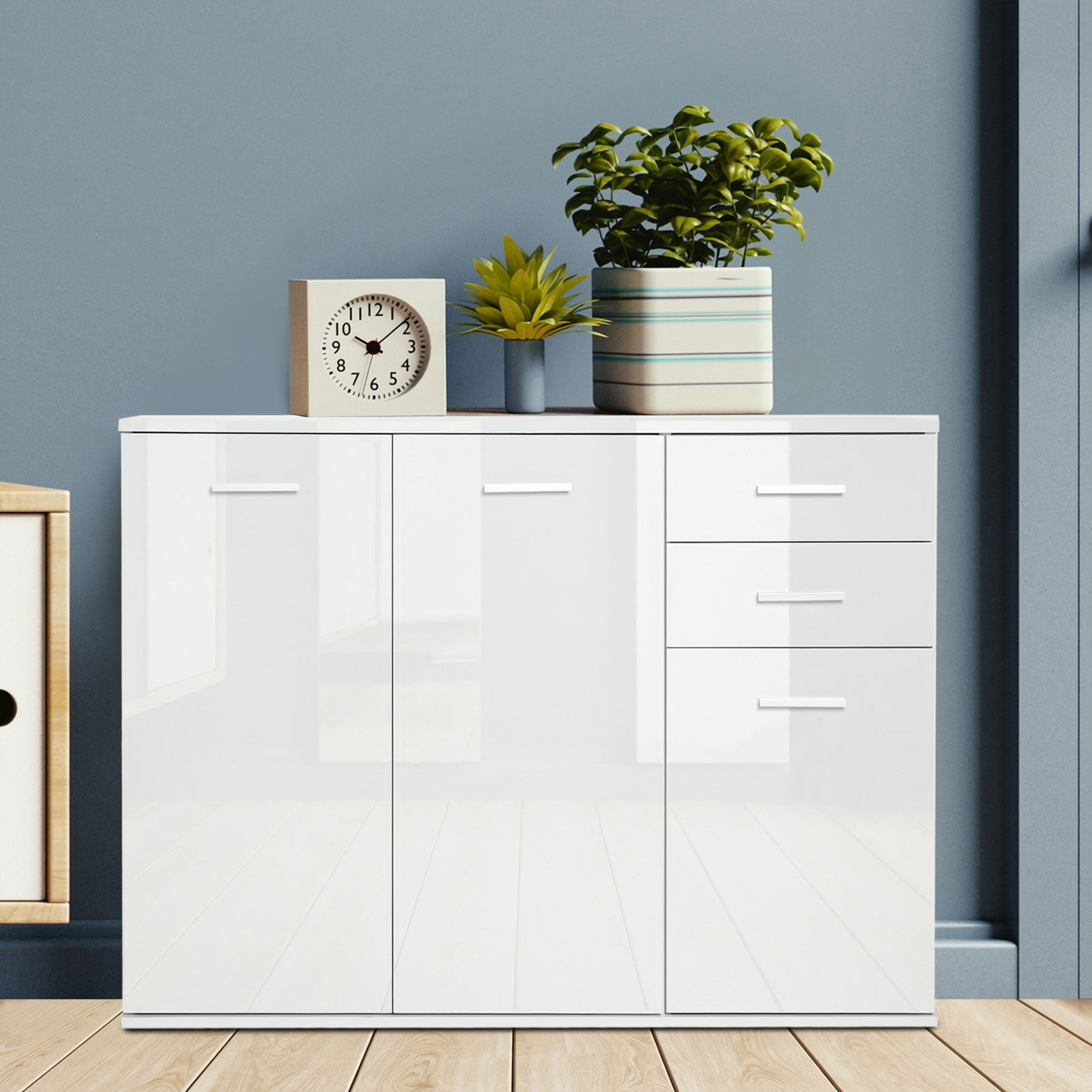 High Gloss Sideboard - White 2 Drawer 3 Door-DECOROLALA