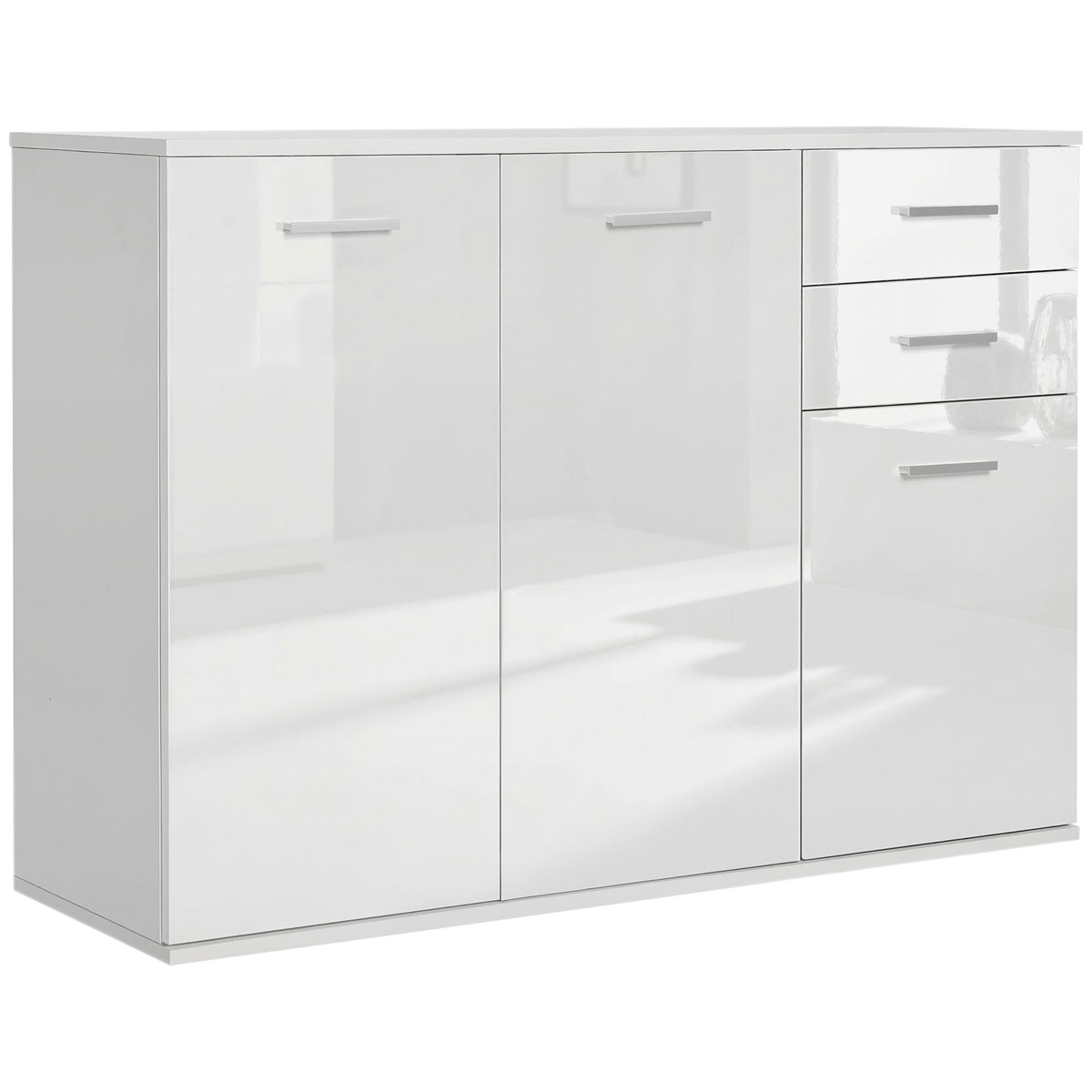 High Gloss Sideboard - White 2 Drawer 3 Door-Bar Cabinets-DECOROLALA