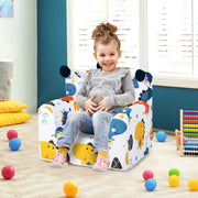 High-density Padding Kids Sofa with Armrest and Extra Pilow-Blue-Kids Chairs-DECOROLALA