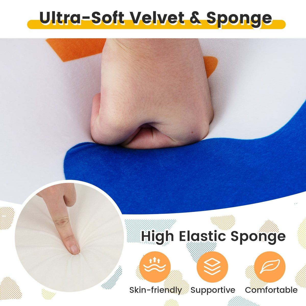 High-density Padding Kids Sofa with Armrest and Extra Pilow-Multicolor-Kids Chairs-DECOROLALA