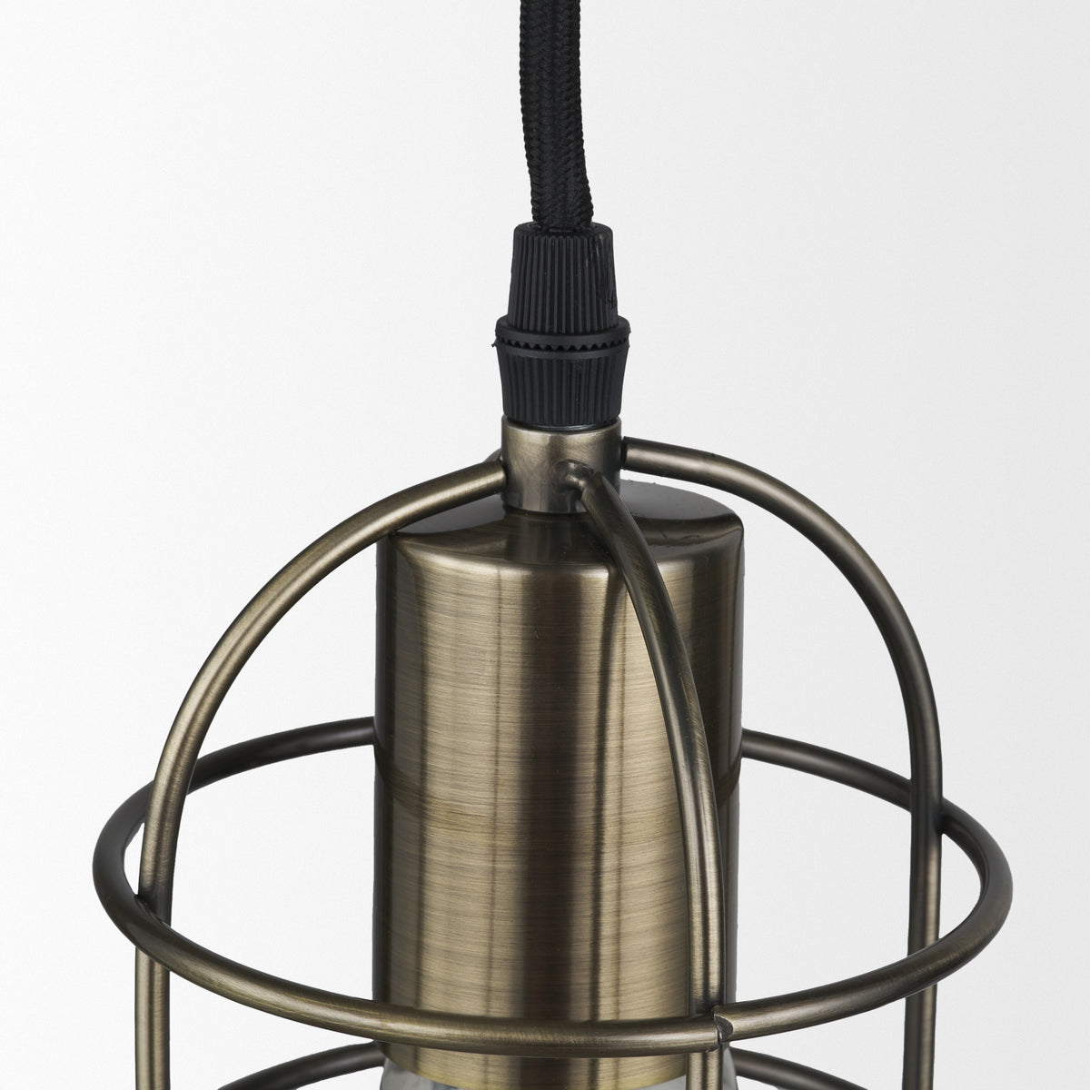 Hines I 4x8 Antiqued-Brass Metal Cage Pendant Light-Pendant Lighting-DECOROLALA