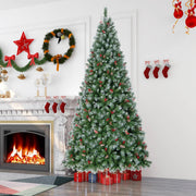 Hinged Christmas Tree with PVC Branch Tips and Warm White LED Lights-9 ft-Christmas Trees-DECOROLALA