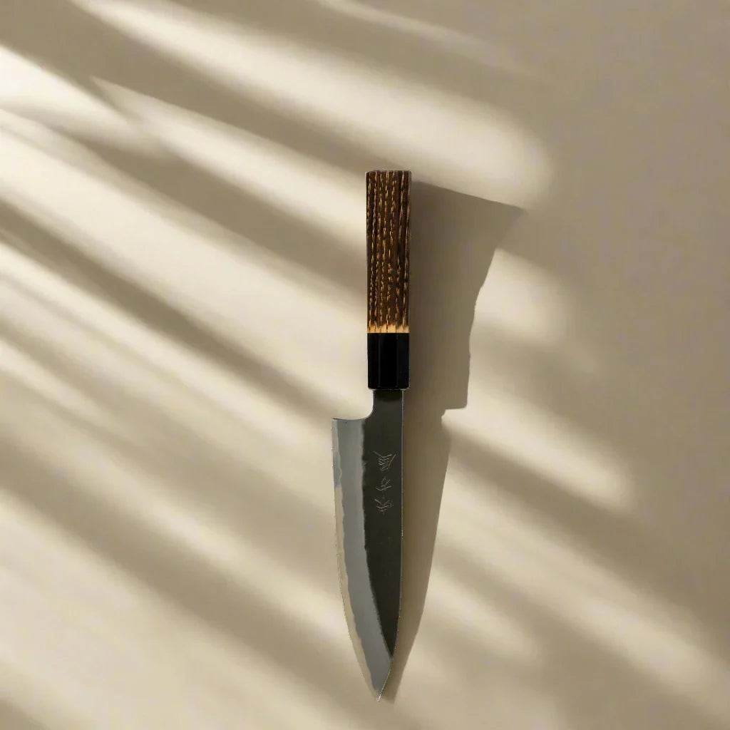 Hinoura Ajikataya 150mm Petty Knife  White #2  Kurouchi Finish-Petty Knife-DECOROLALA