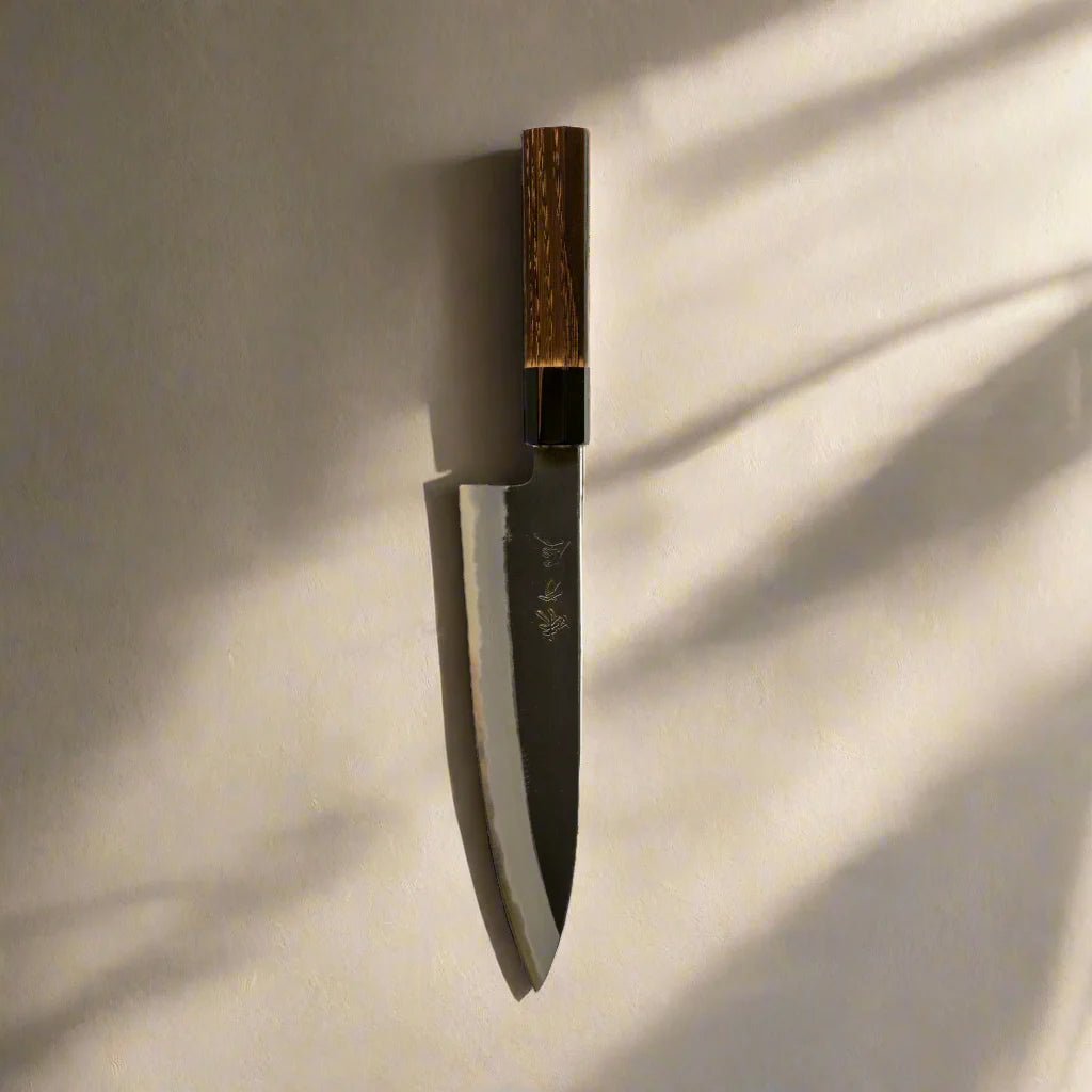 Hinoura Ajikataya 210mm Gyuto Knife  White #2 Carbon Steel | Kurouchi Finish-Gyuto-DECOROLALA