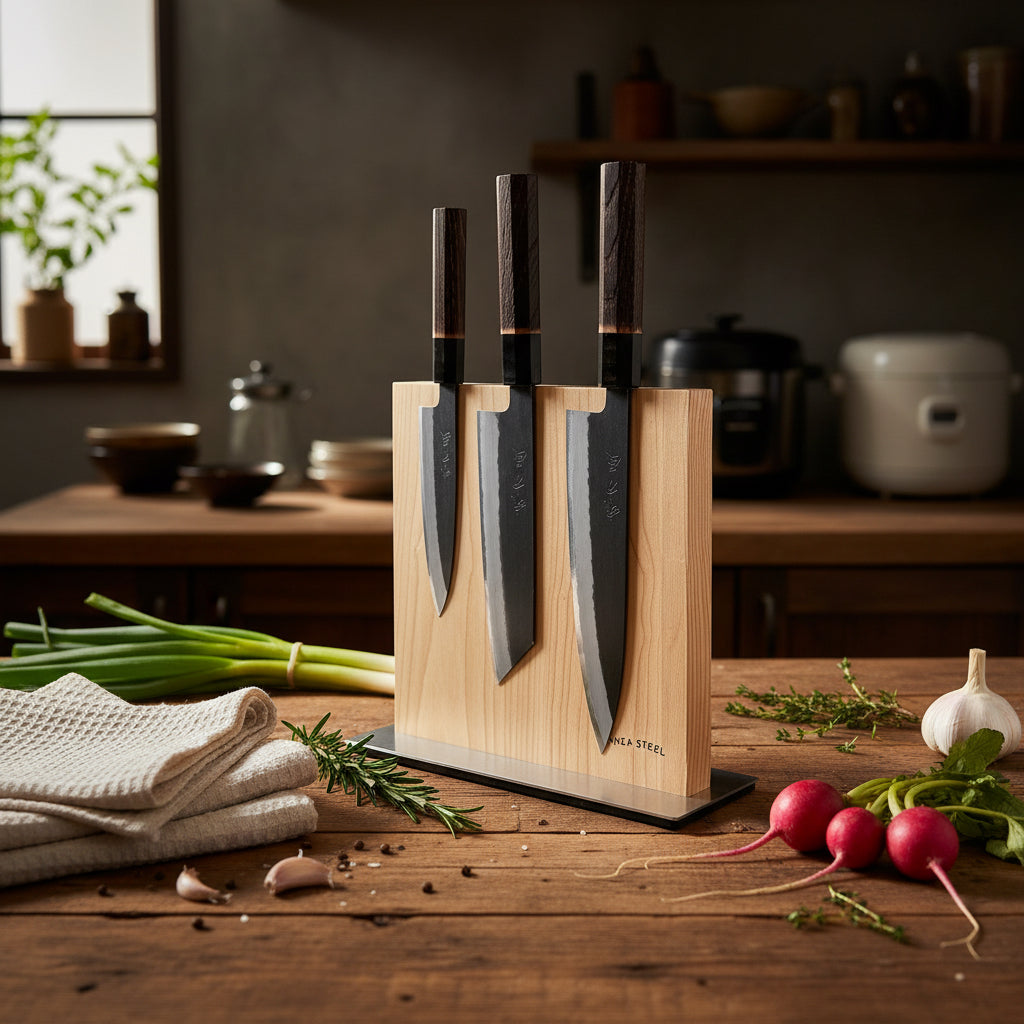 Hinoura Ajikataya Shirogami 4-Piece Japanese Knife Set | Ginza Steel-Knife Set-DECOROLALA